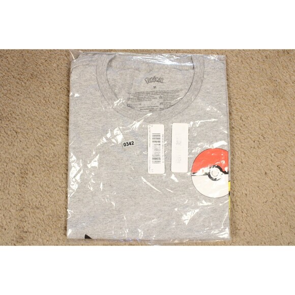 Pokemon Pikachu Peeking Graphic Tee T-Shirt Boys (M) Gray Cotton Licensed NWOT - Picture 8 of 8
